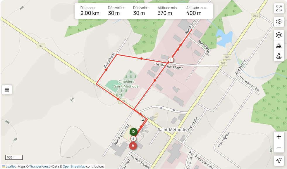 Course 2 km